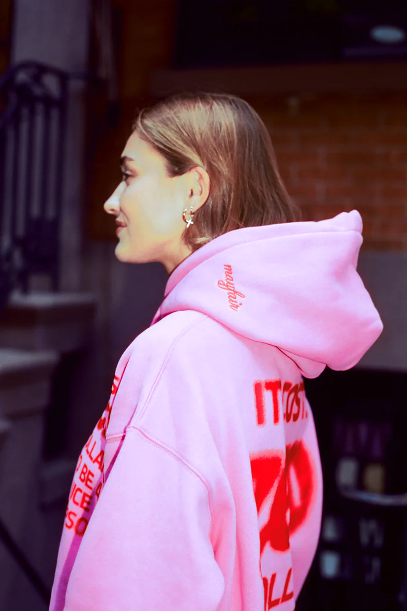 It Costs $0 To Be A Nice Person Pink Hoodie