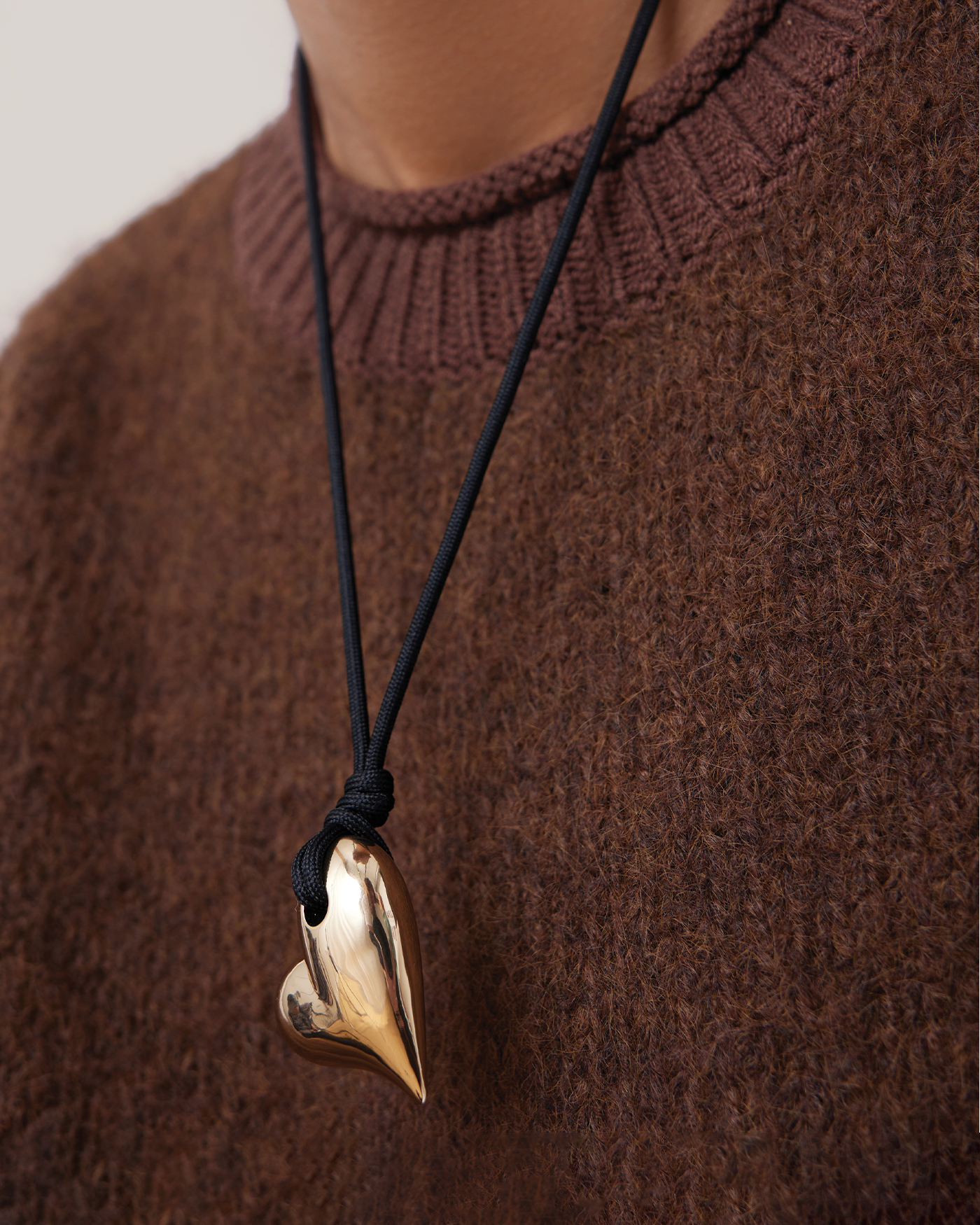 Art Heart on String Necklace