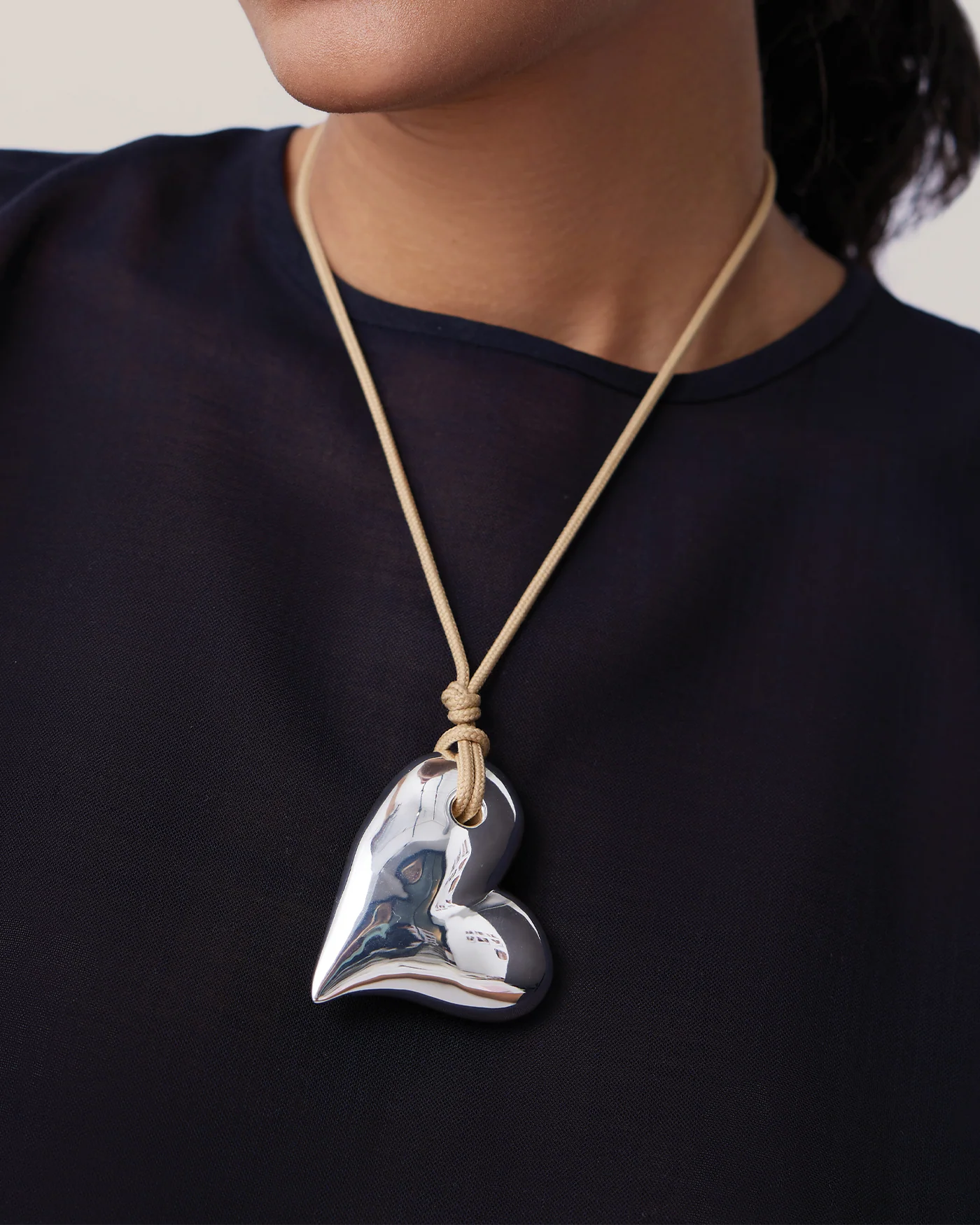 Mega Art Heart on a String Necklace