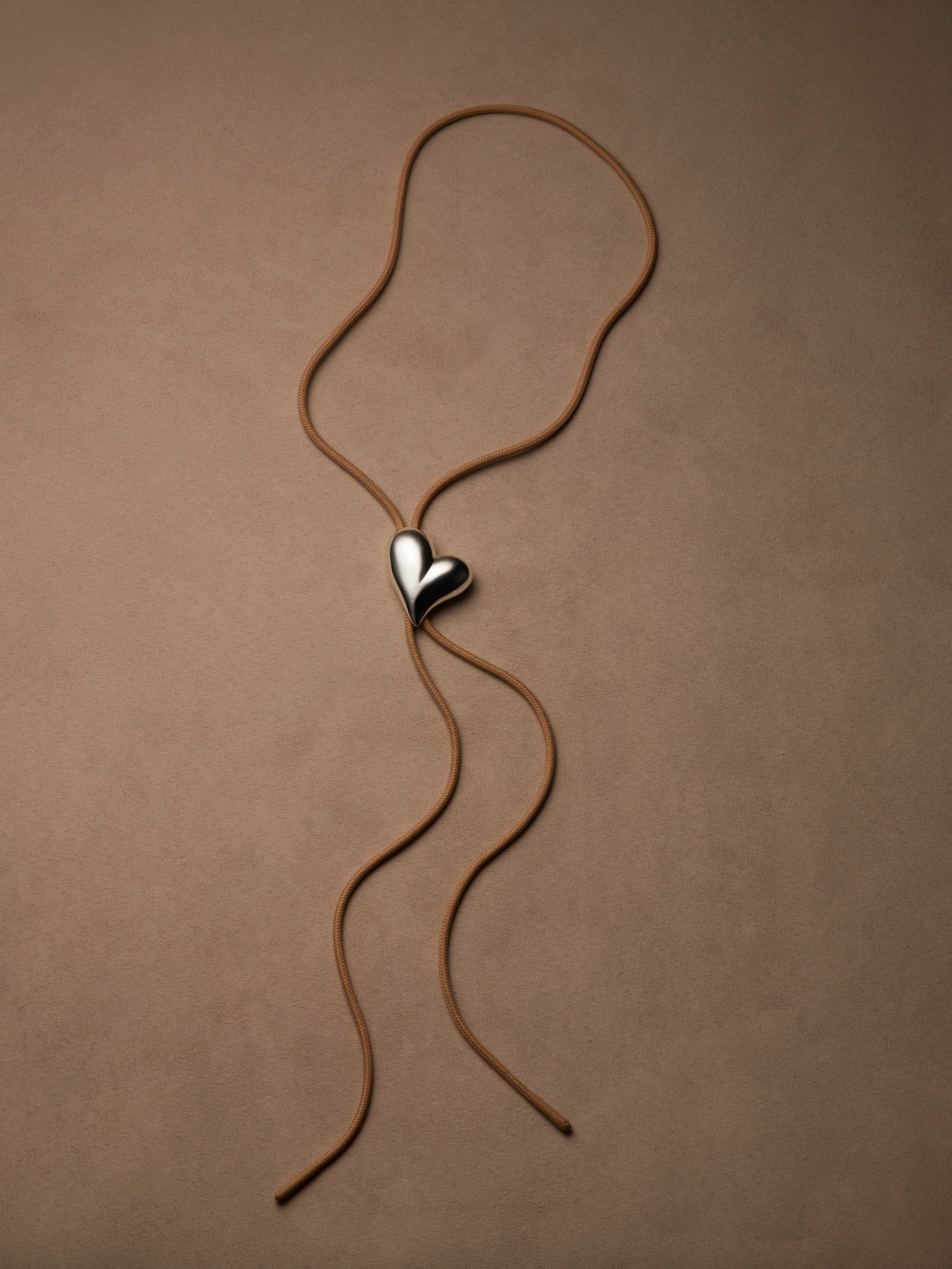 Art Heart Bolo Tie in Silver