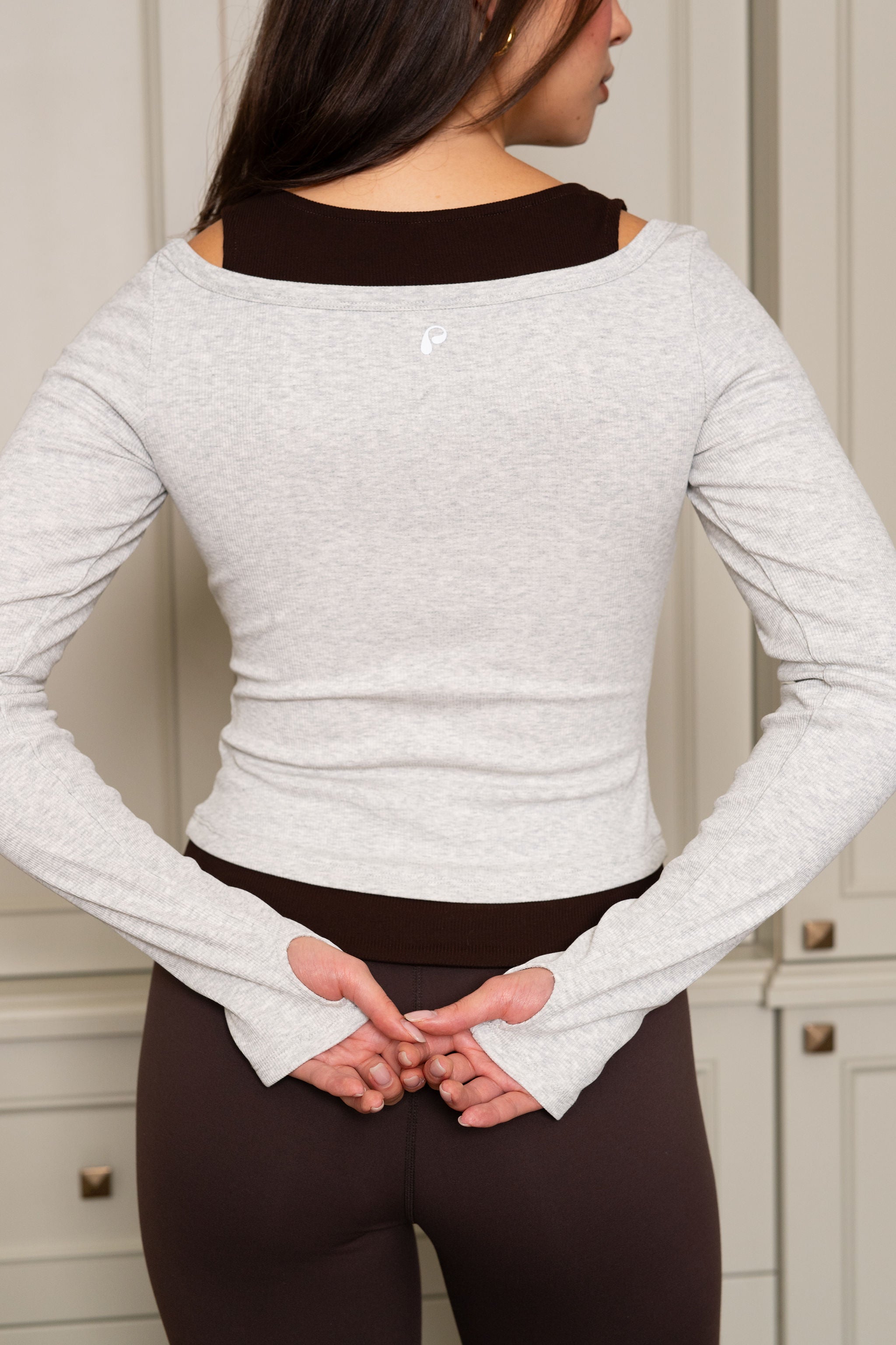 Layered Longsleeve in Heather Grey