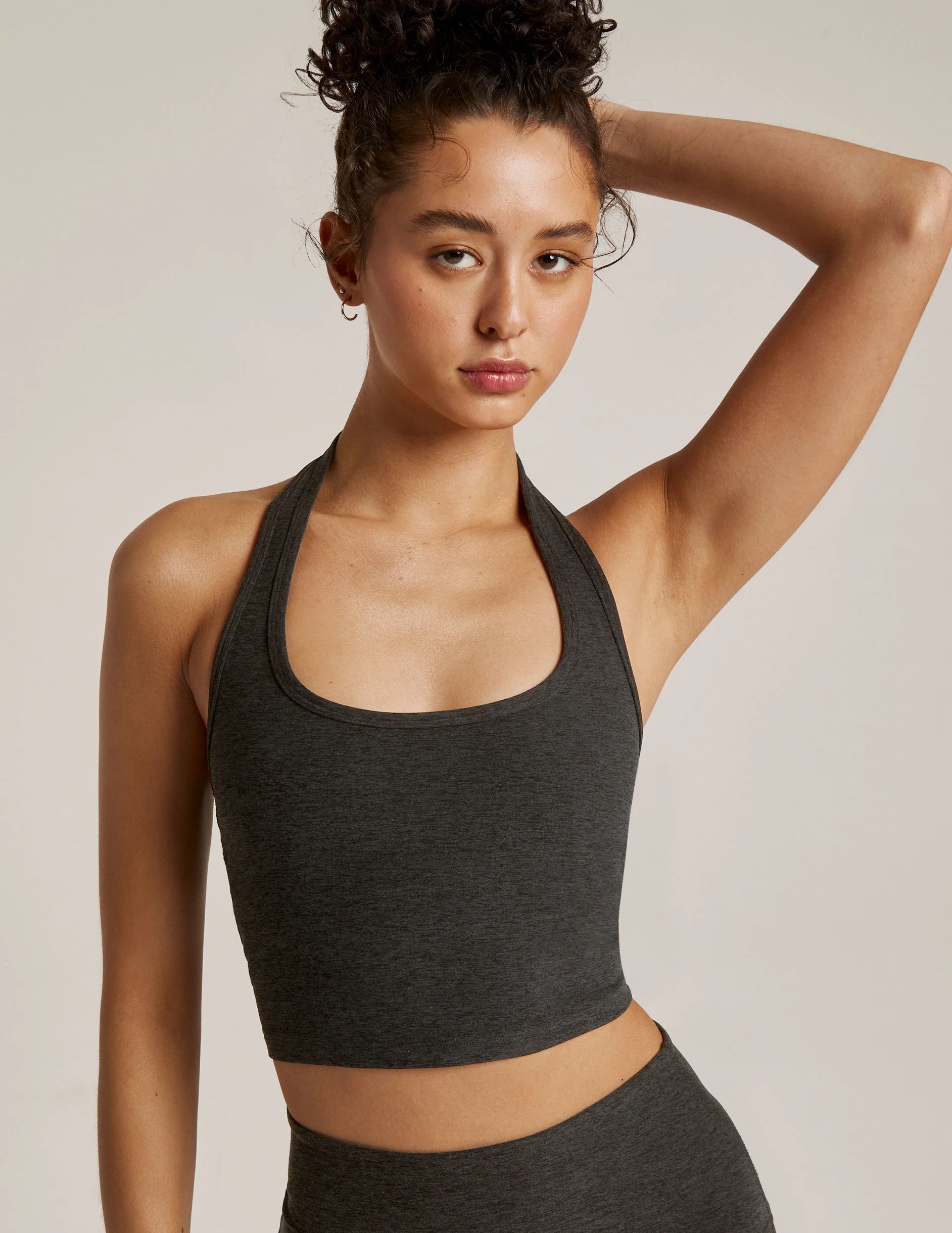 Spacedye Well Rounded Cropped Halter Tank