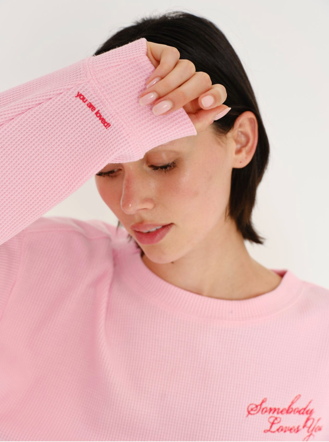 Somebody Love You Waffle Crewneck