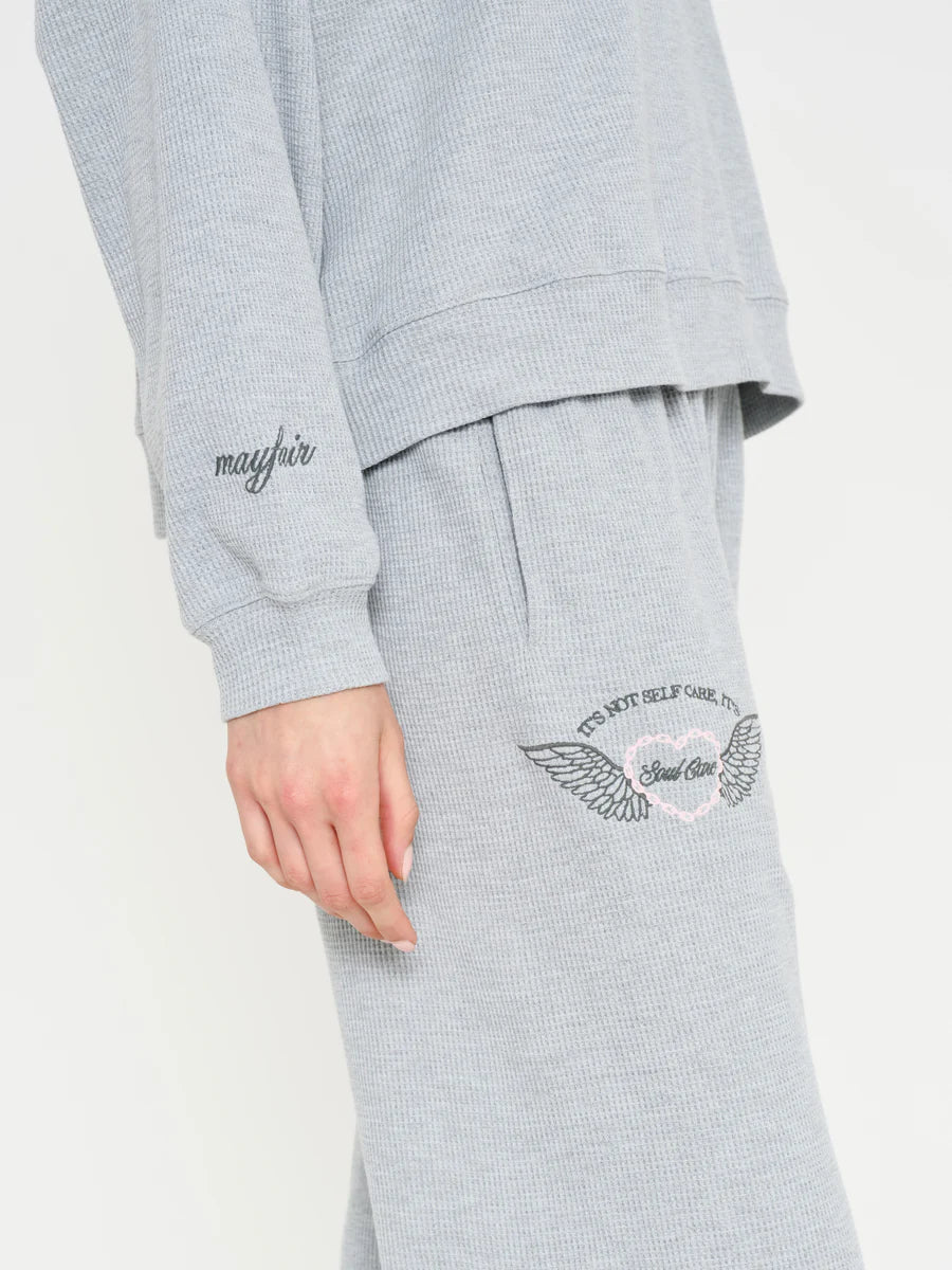 Soul Grey Relaxed Waffle Wide-Leg Sweatpants
