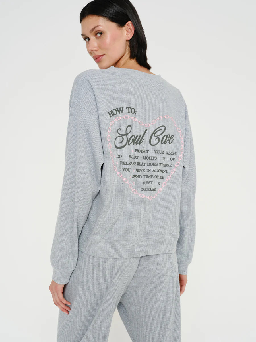 Soul Grey Relaxed Waffle Crewneck