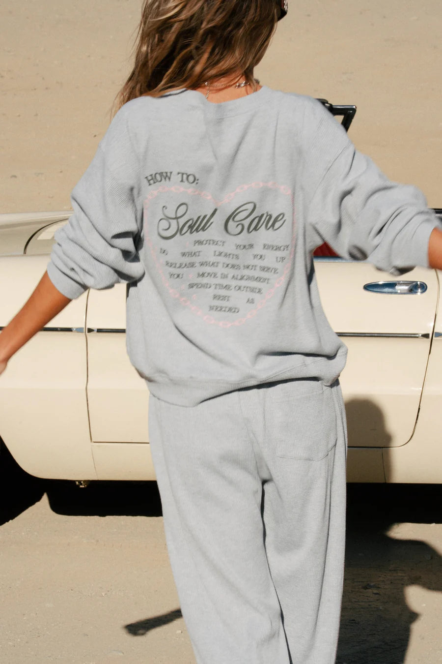 Soul Grey Relaxed Waffle Crewneck