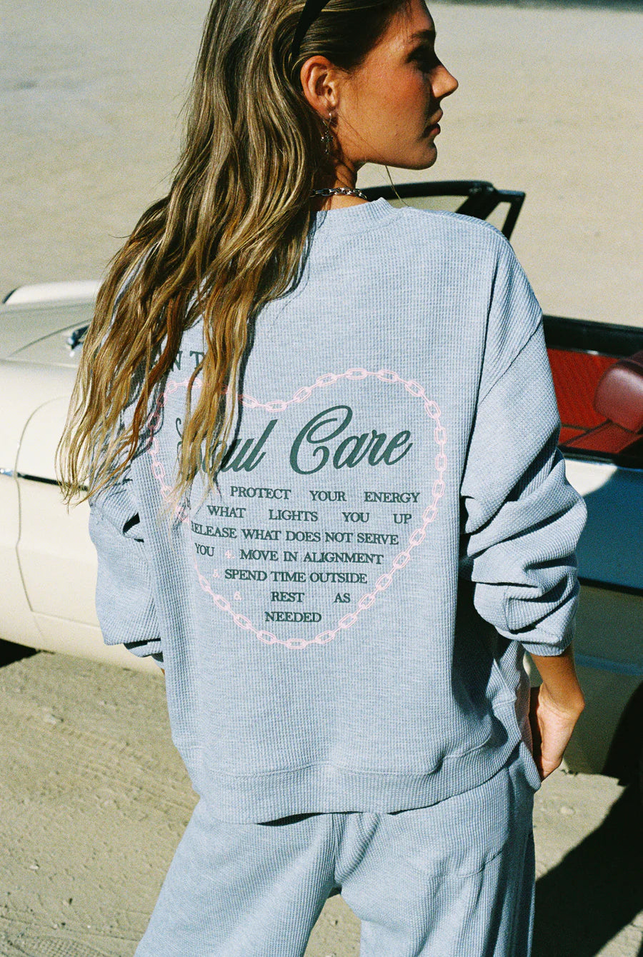 Soul Grey Relaxed Waffle Crewneck