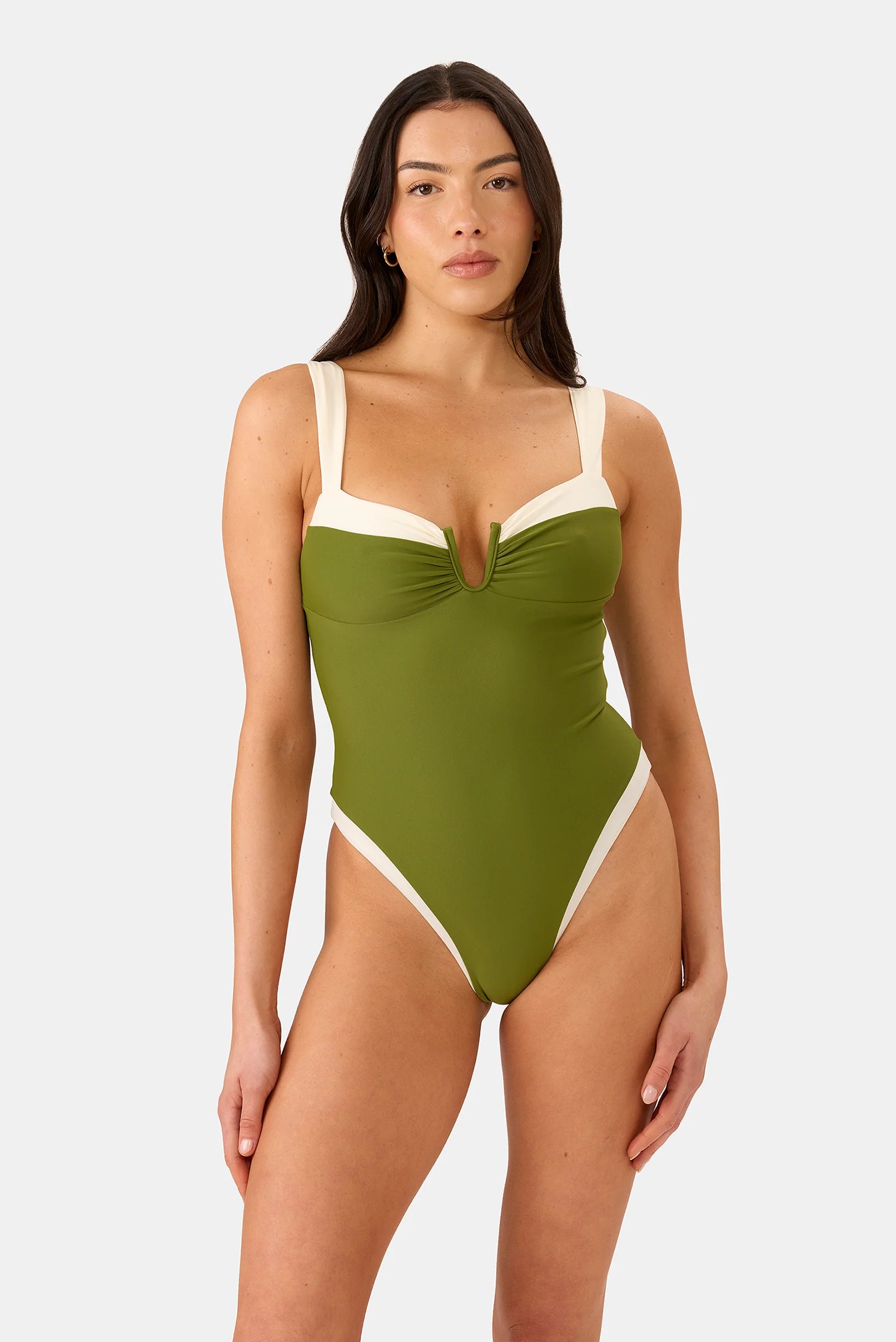 Tropea One Piece in Olive/Avorio