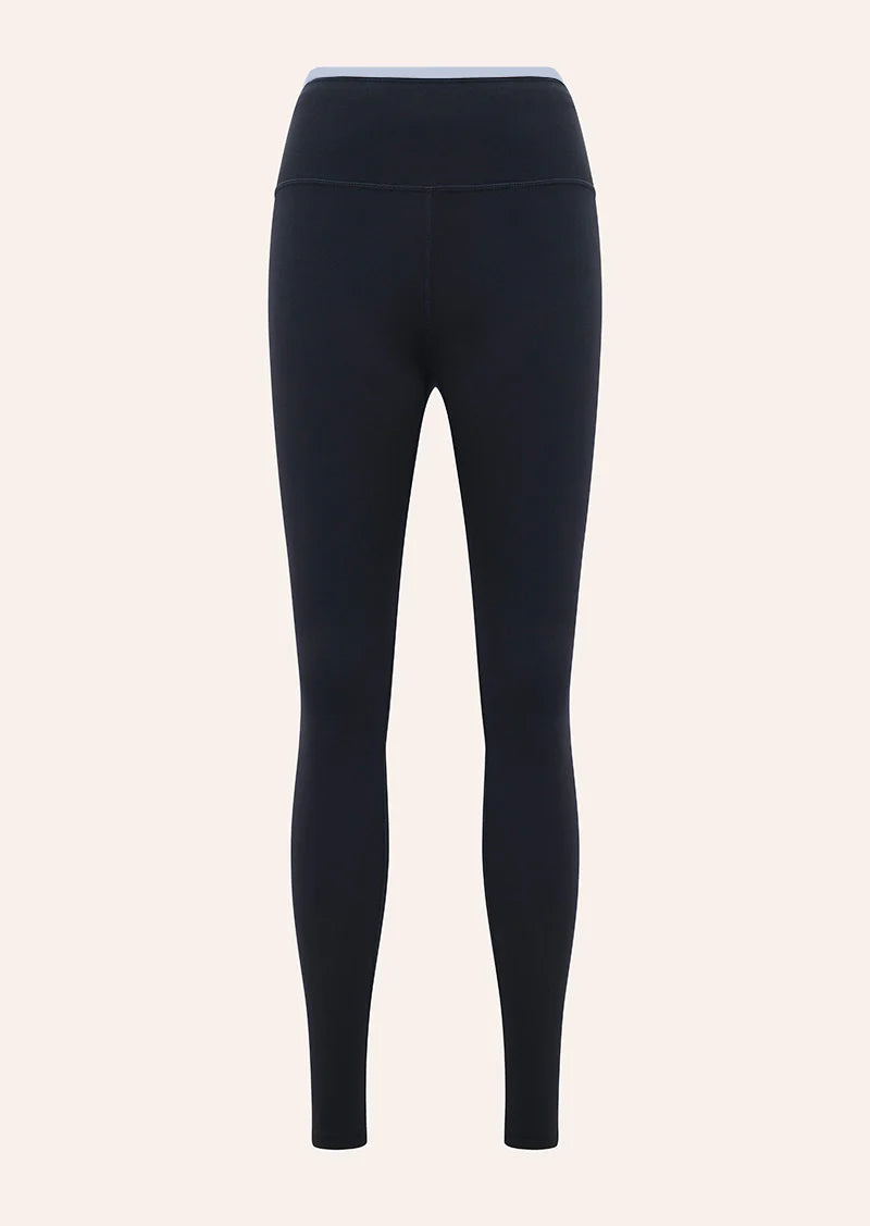 Vita Legging in Black & Heather Blue