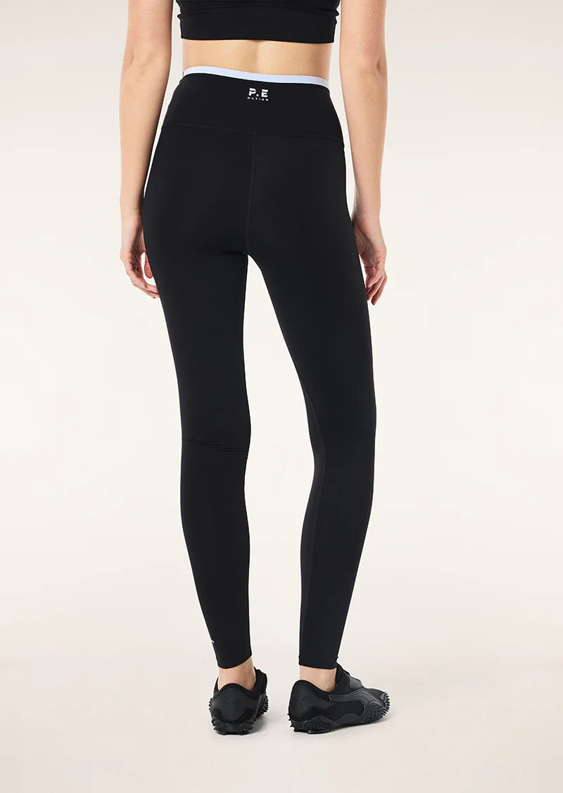 Vita Legging in Black & Heather Blue