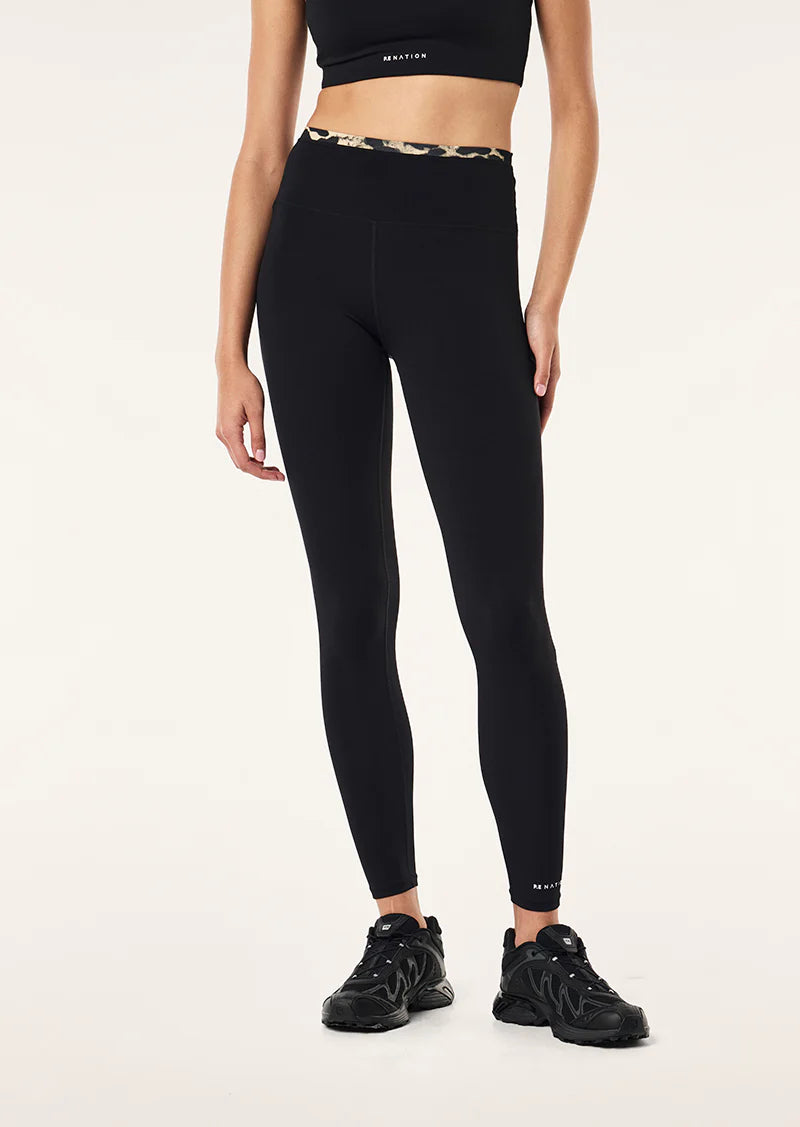 Vita Legging in Black & Leopard