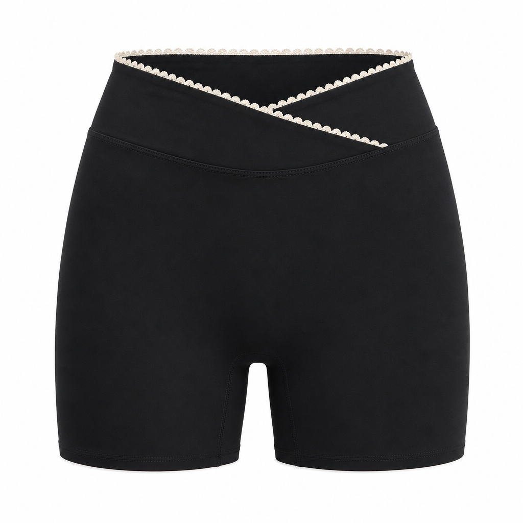 Lace Waist Short in Caviar