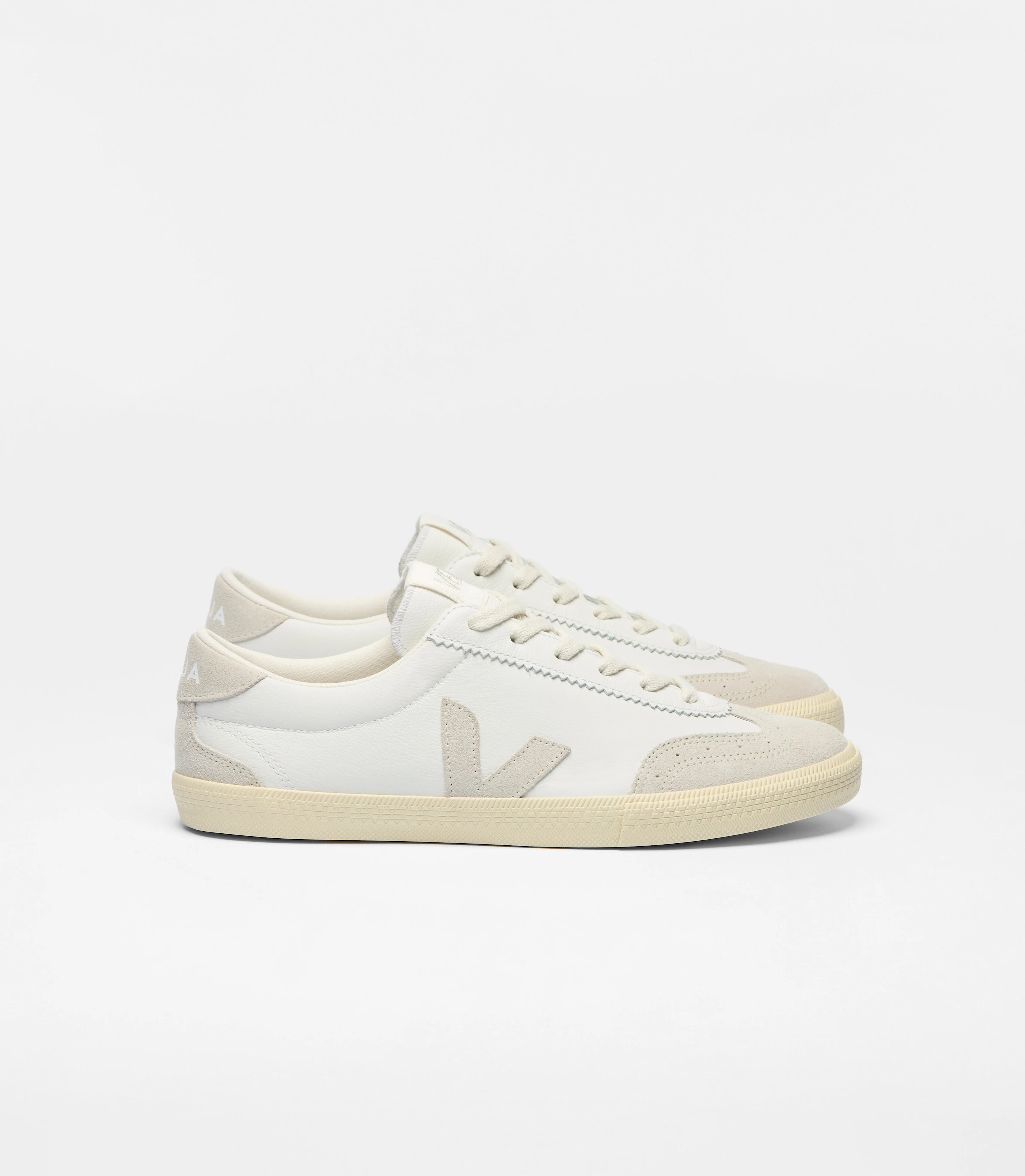 Volley Leather Sneaker White Natural