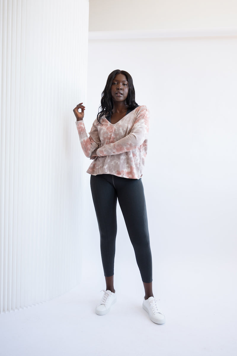 Cloud Dye Open Neck Pullover