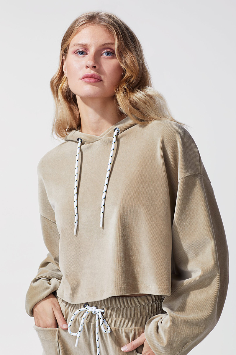 Hygge Ribbed Crop Hoodie