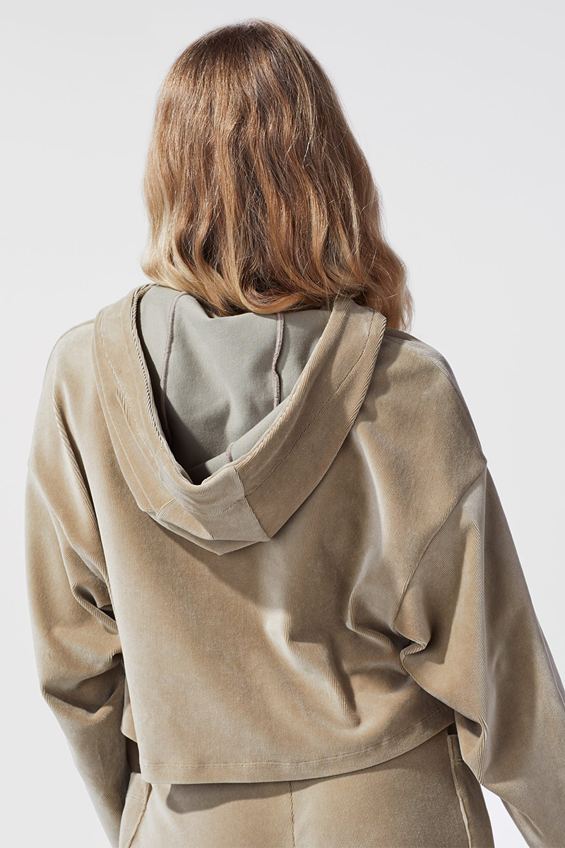 Hygge Ribbed Crop Hoodie
