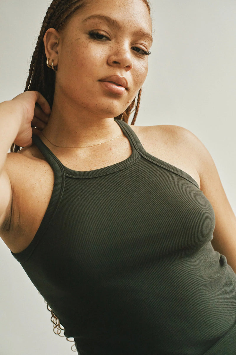 The Ribbed High-Neck Tank