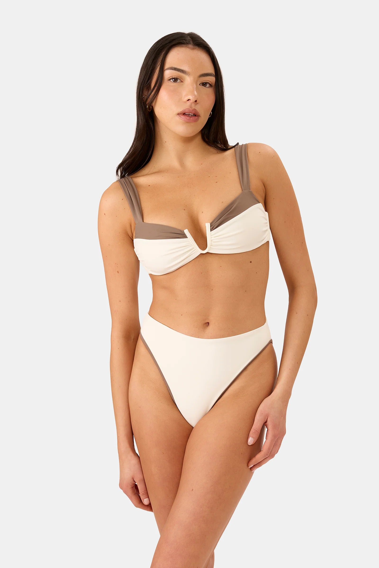 Blair Top in Avorio/Truffle
