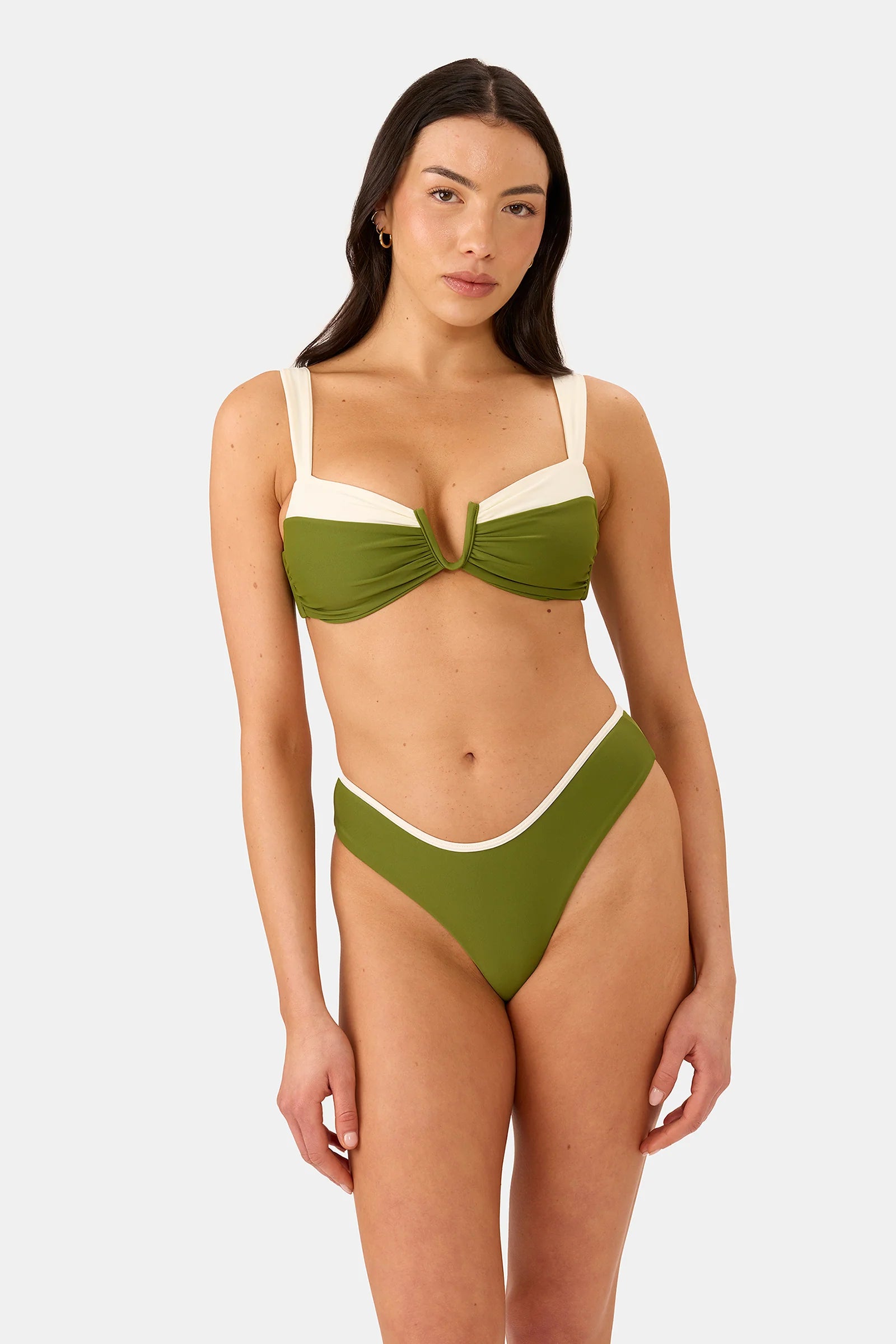 Blair Top in Olive/Avorio