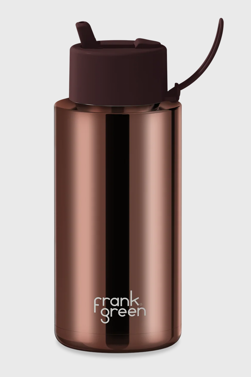 1L Ceramic Reusable Bottle with Flip Straw Lid
