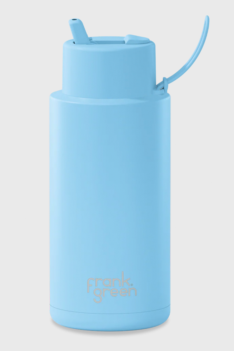 1L Ceramic Reusable Bottle with Straw Lid