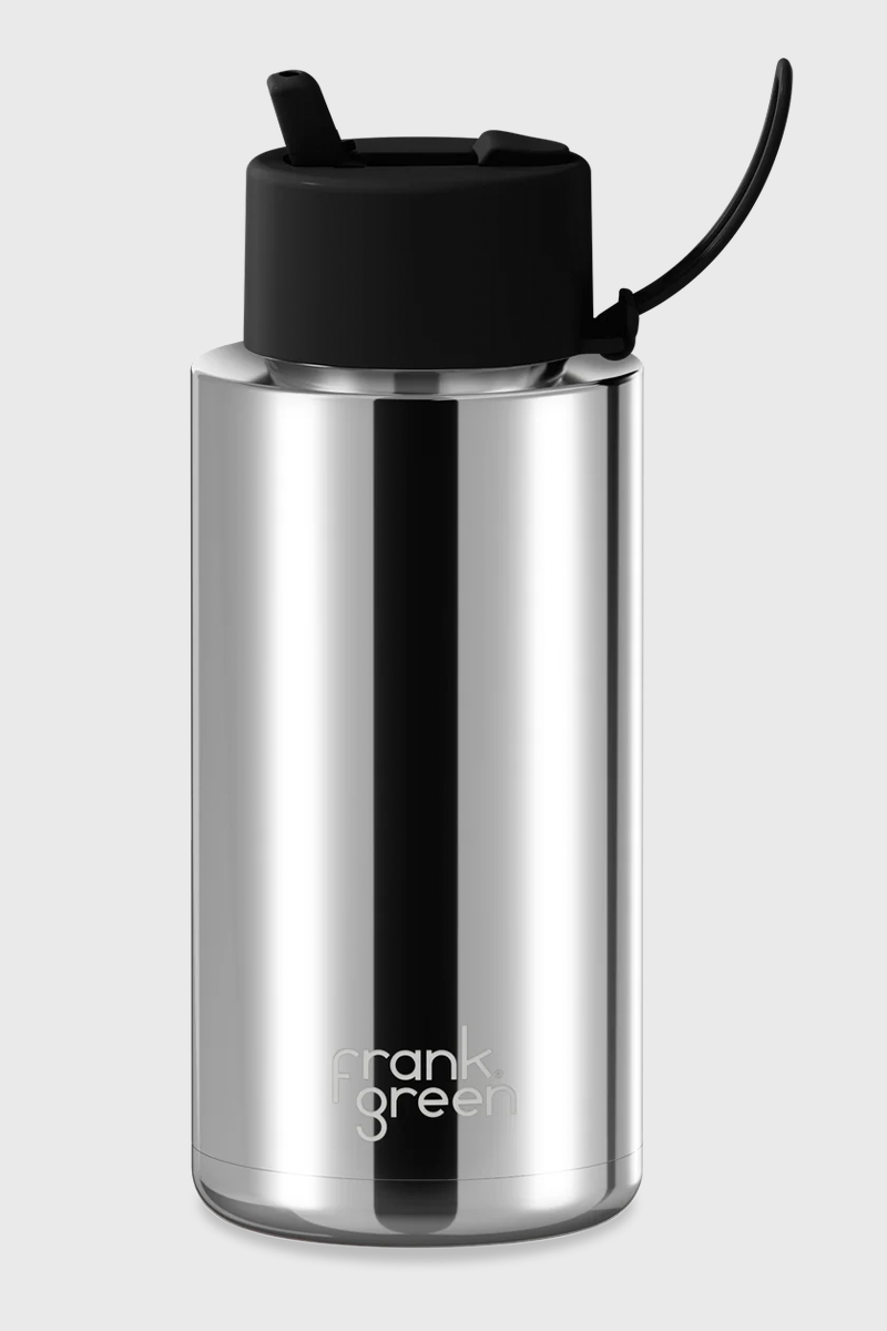 1L Ceramic Reusable Bottle with Flip Straw Lid