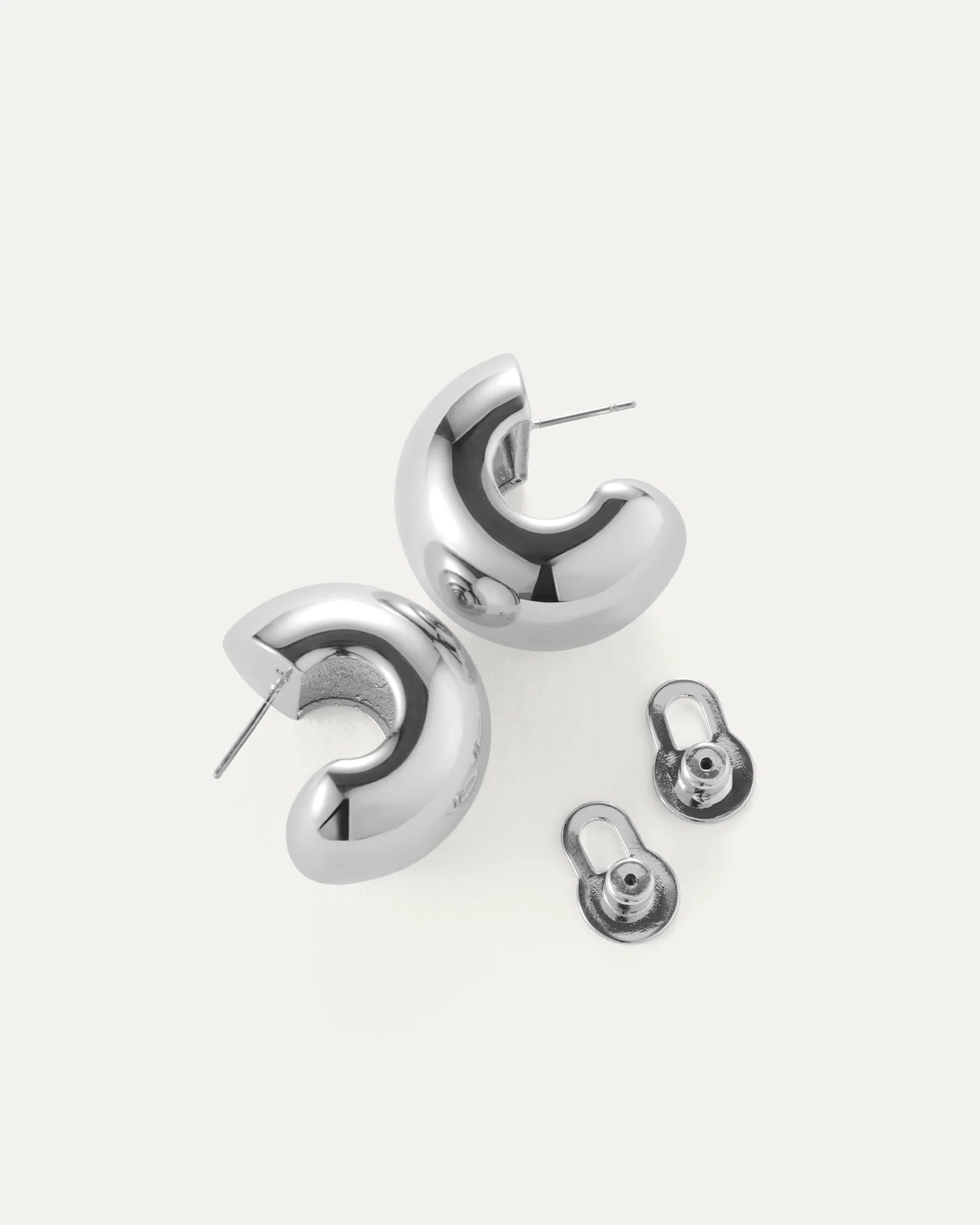 Gemma Hoop Earrings in Silver