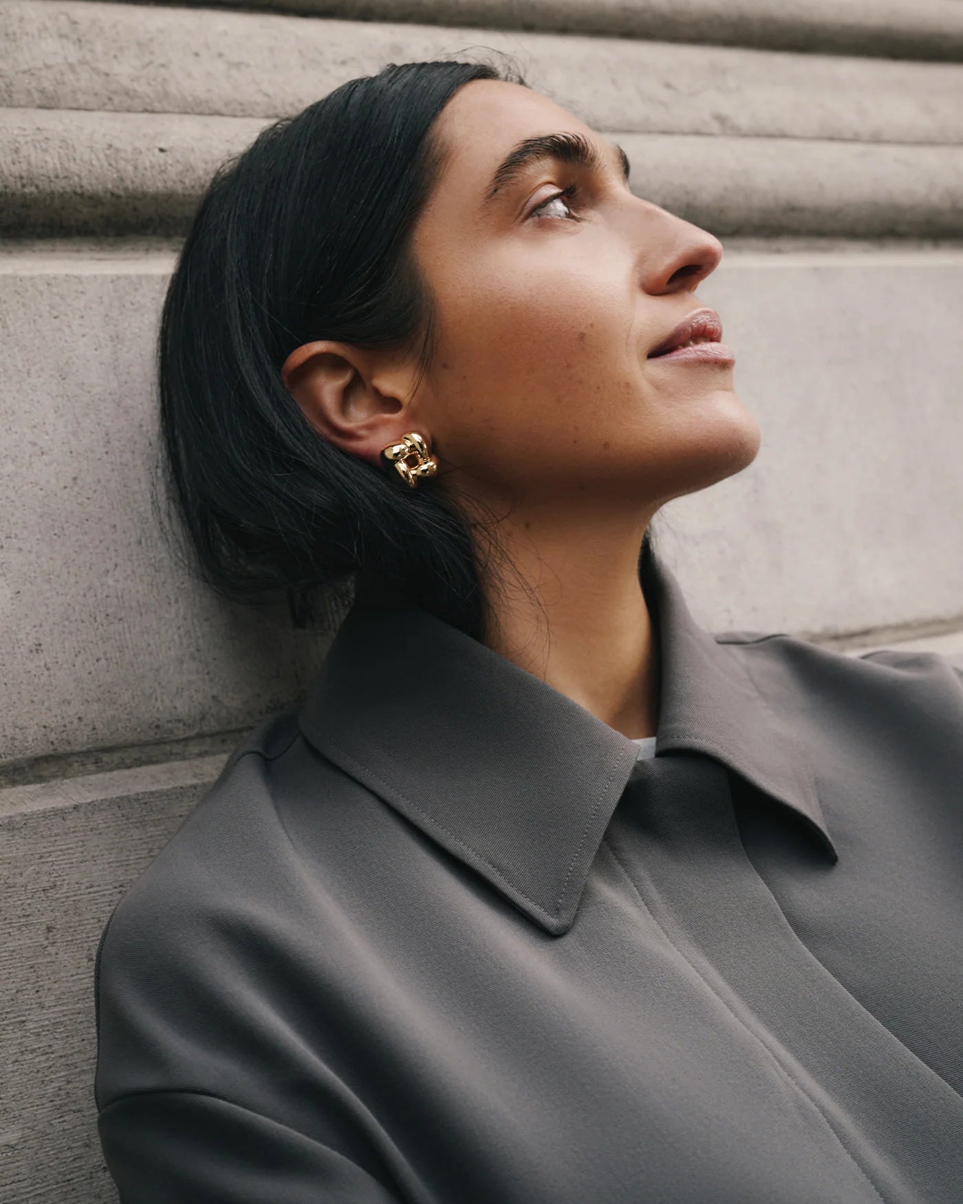 Small Woven Square Earrings in Gold