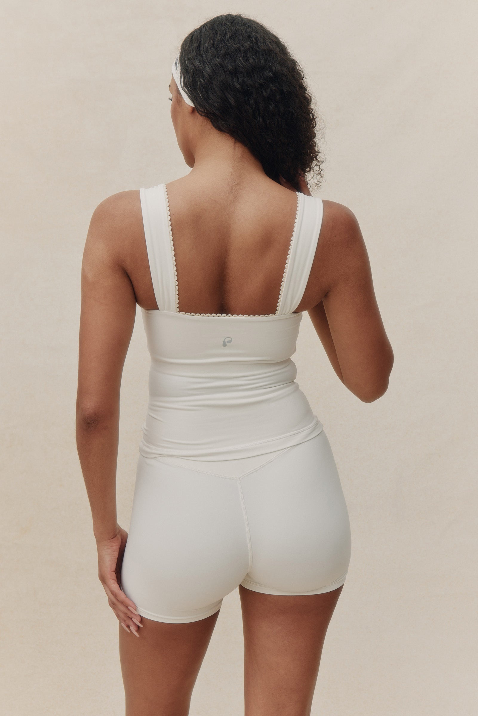 Lace Line Tank in Panna