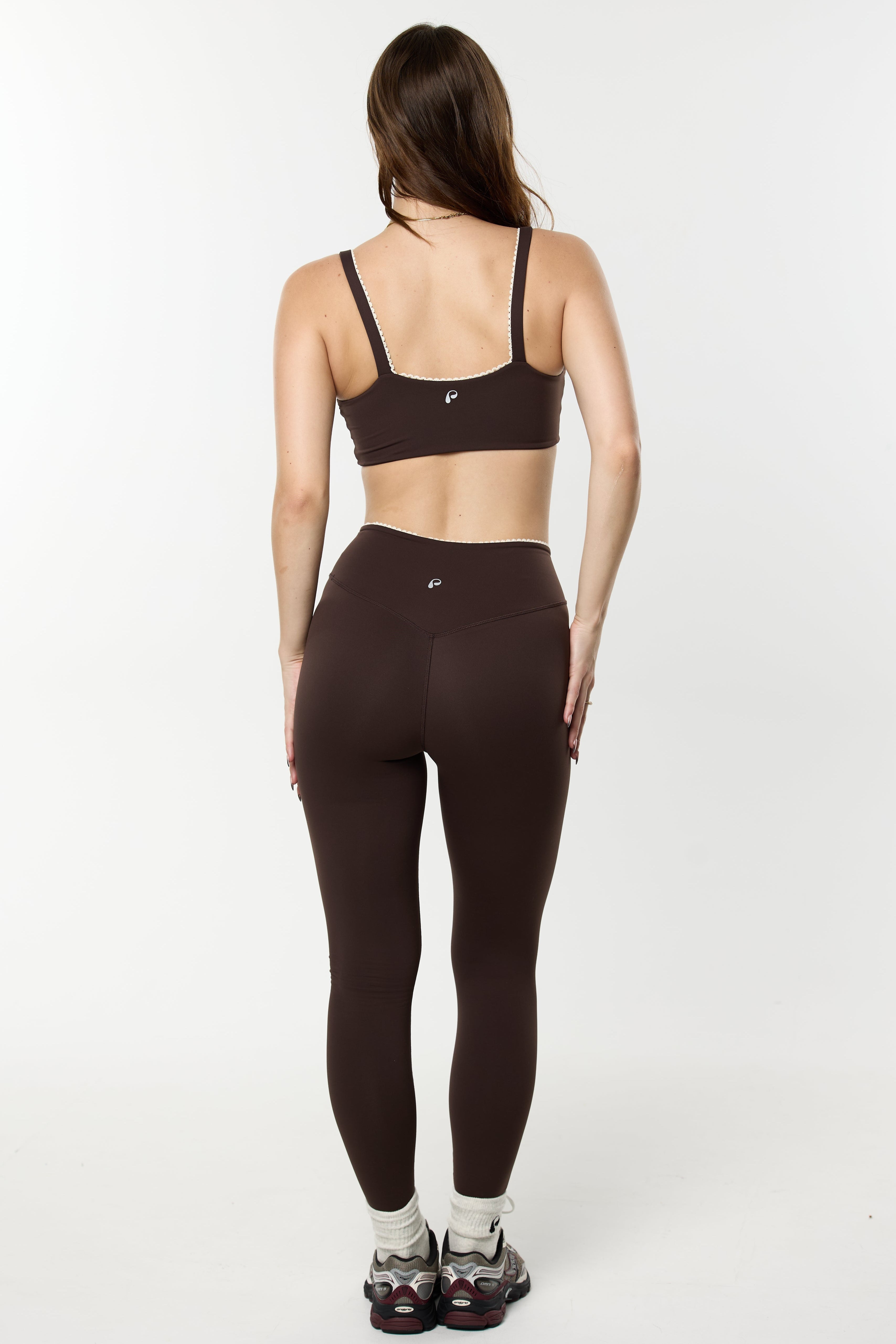 Lace Waist Legging in Cacao