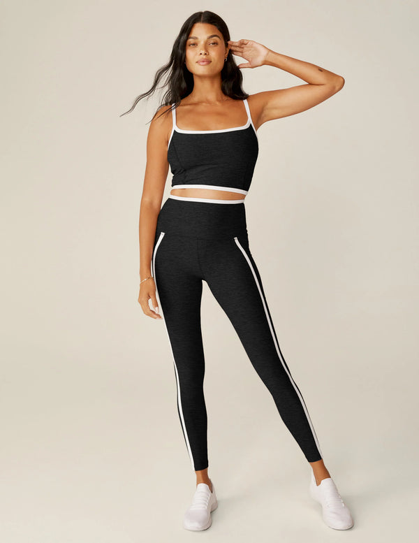 Juicy Couture Women's High Waisted Crop Yoga Tight, Deep Black