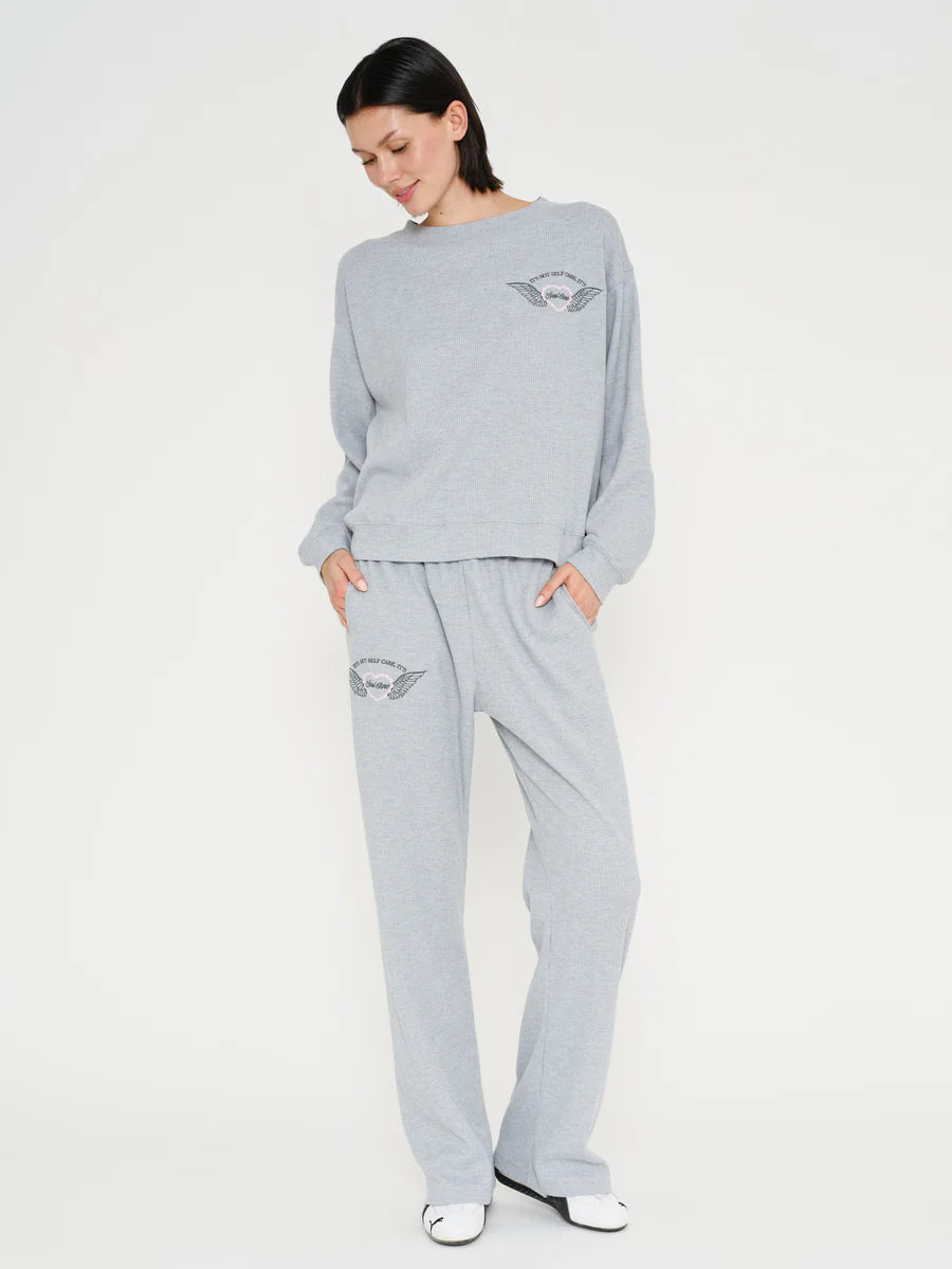 Soul Grey Relaxed Waffle Crewneck