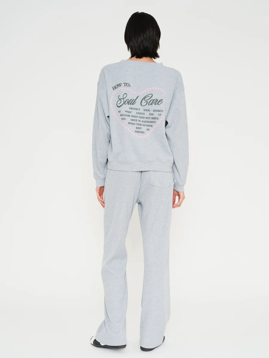 Soul Grey Relaxed Waffle Crewneck
