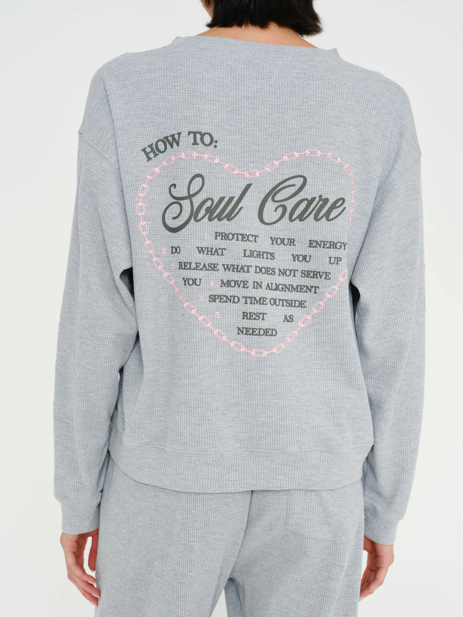 Soul Grey Relaxed Waffle Crewneck