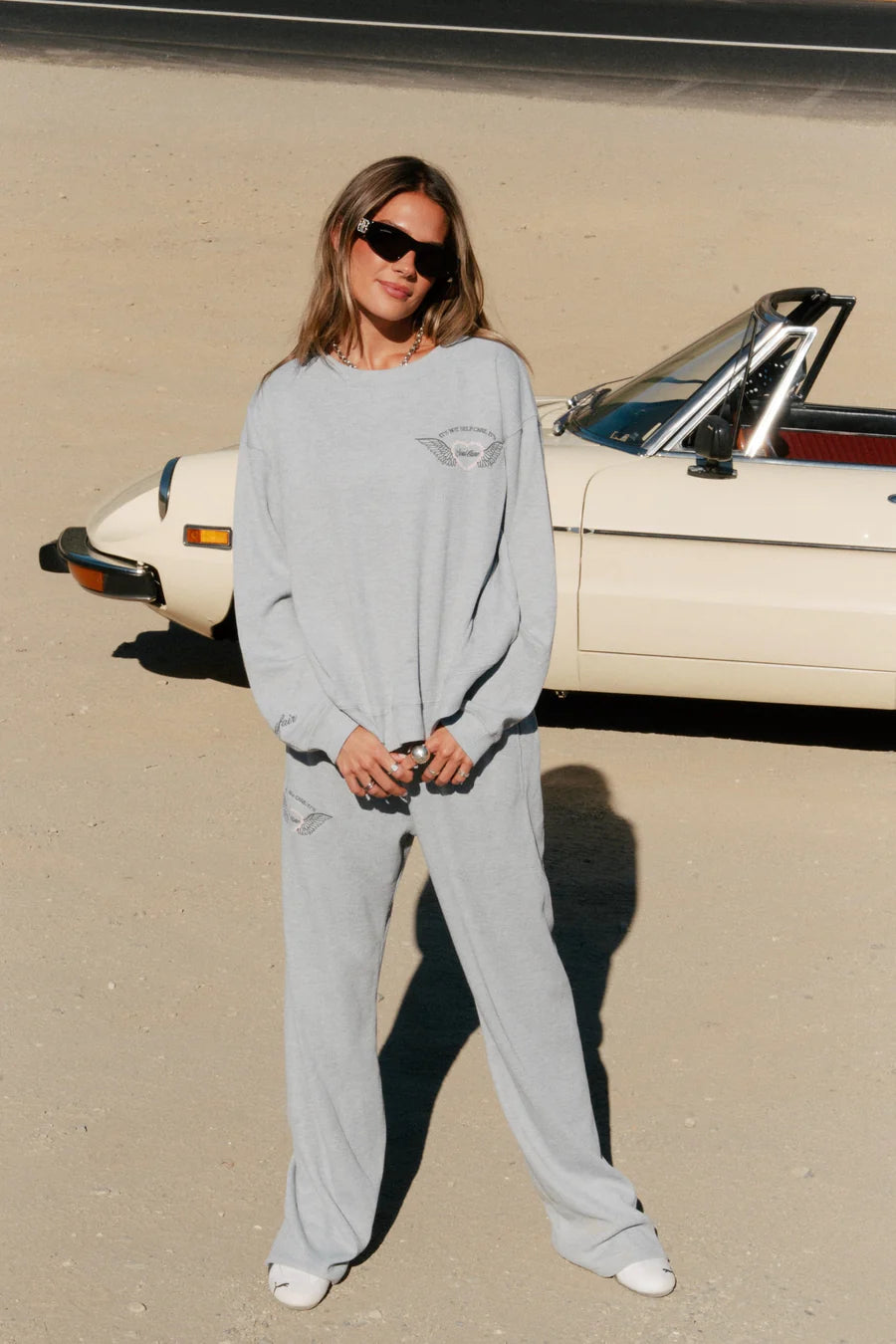 Soul Grey Relaxed Waffle Wide-Leg Sweatpants