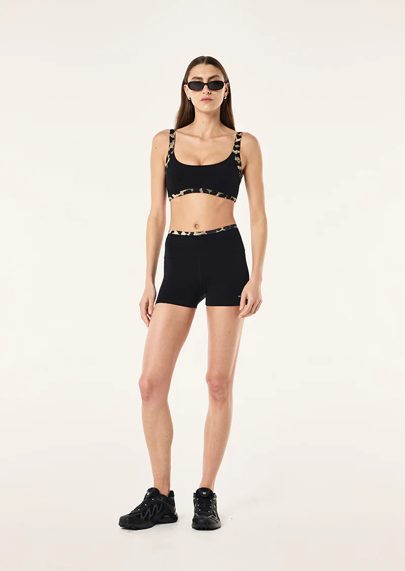 Vivid Sports Bra In Black & Leopard