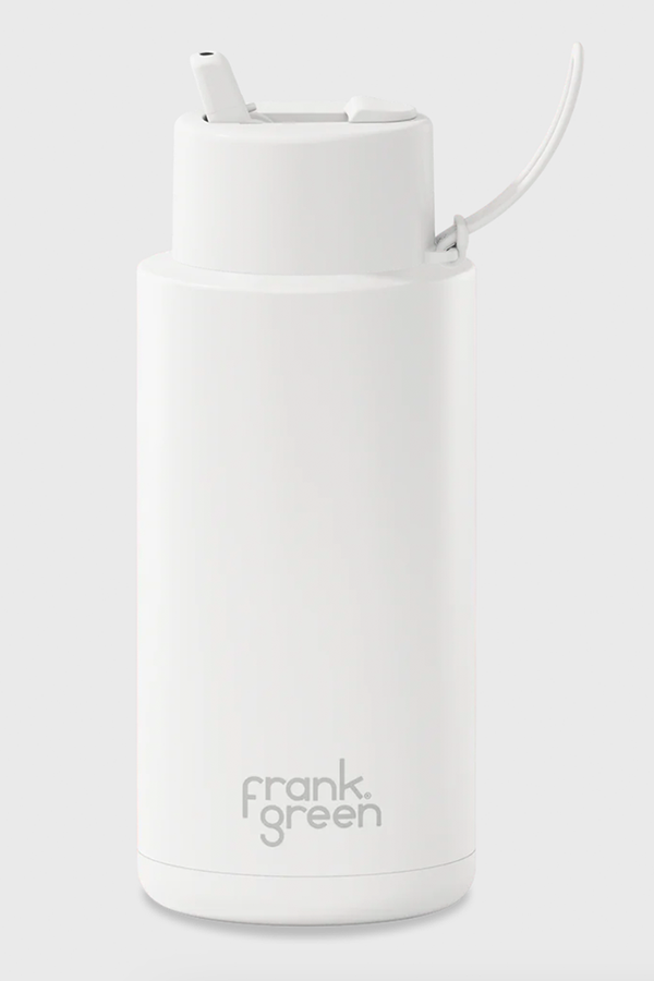 1L Ceramic Reusable Bottle with Flip Straw Lid