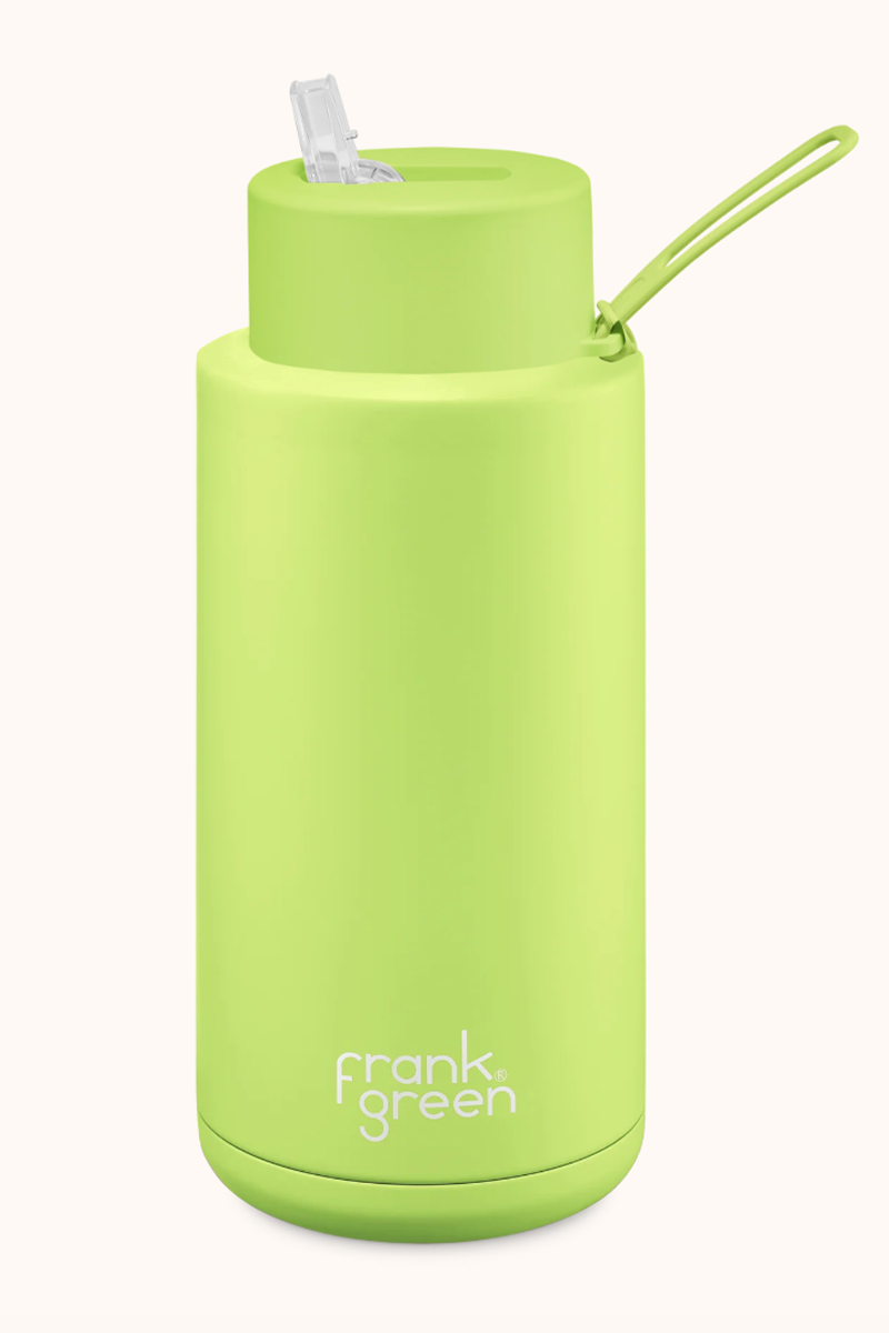 1L Ceramic Reusable Bottle with Straw Lid