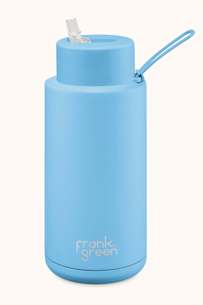 1L Ceramic Reusable Bottle with Straw Lid