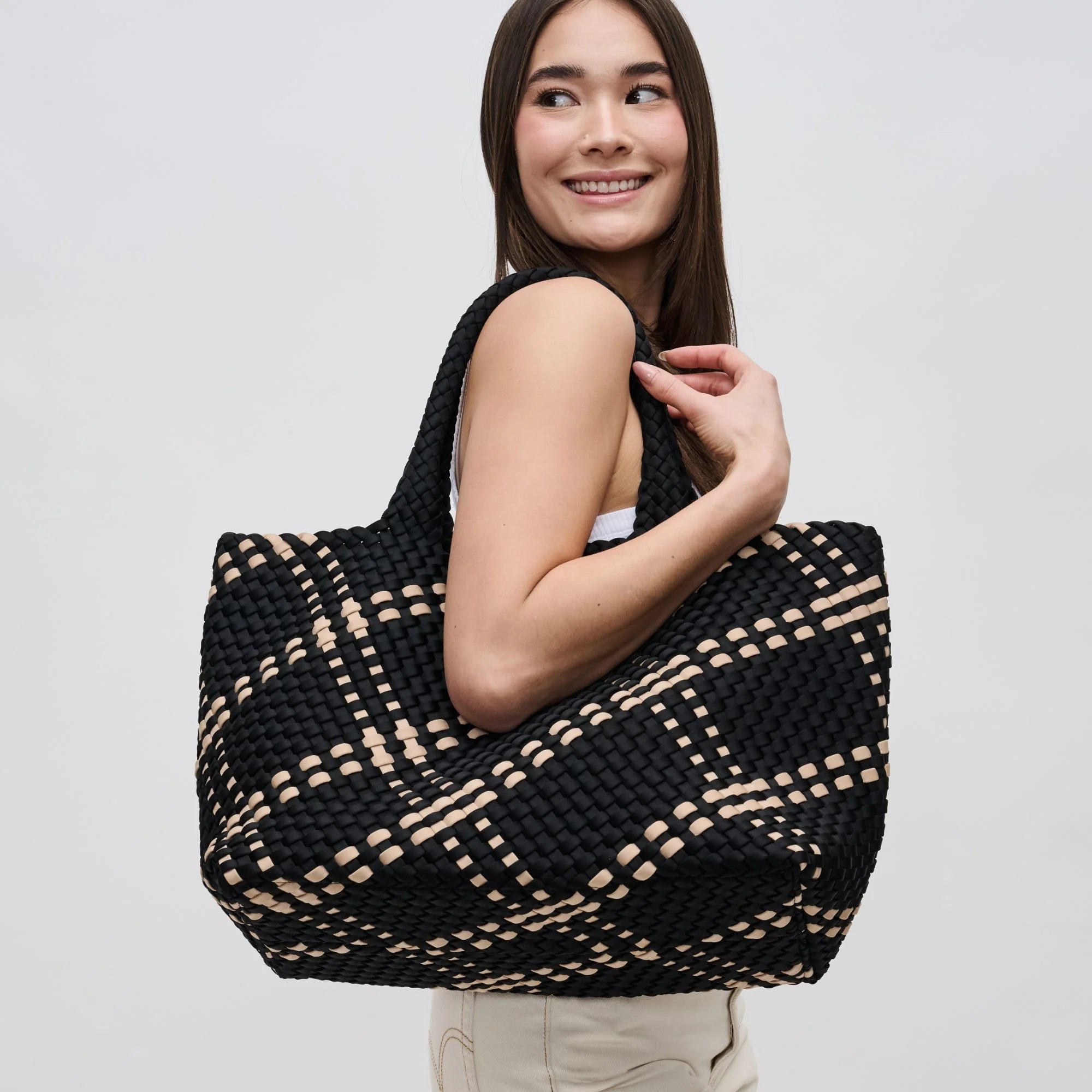 Sky's The Limit Large Crossbody in Black Nude