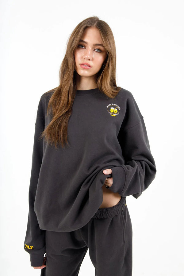 Made You Smile Jet Crewneck