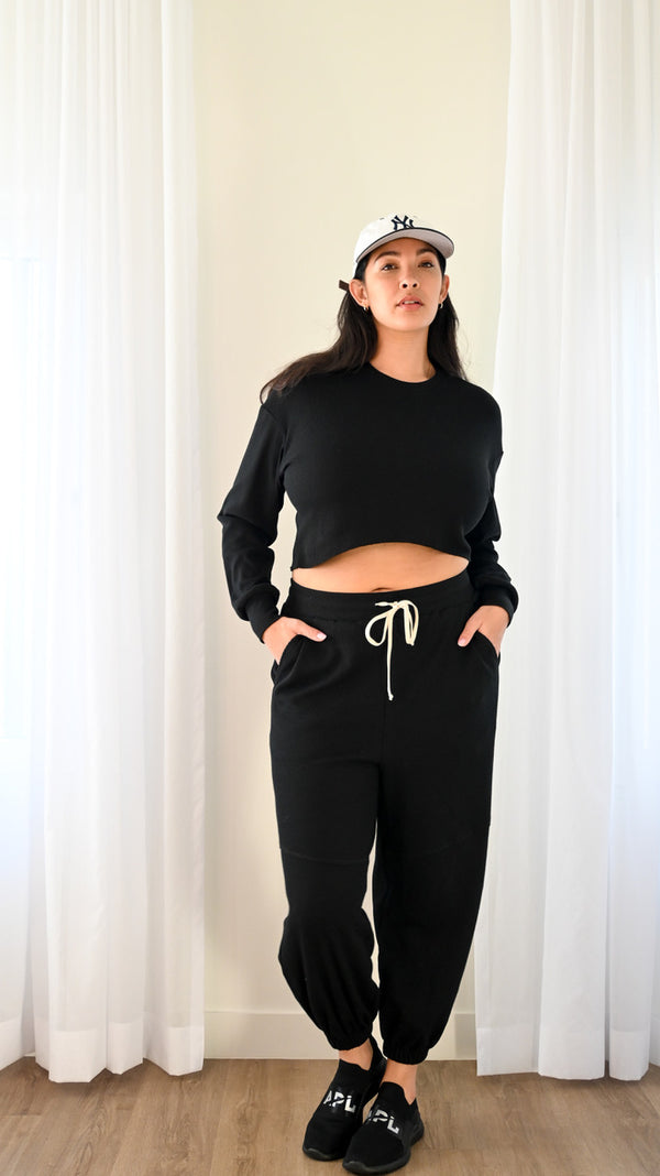 Twenty Montreal Womens Leggings Sweatpants Sweater Black Size S M