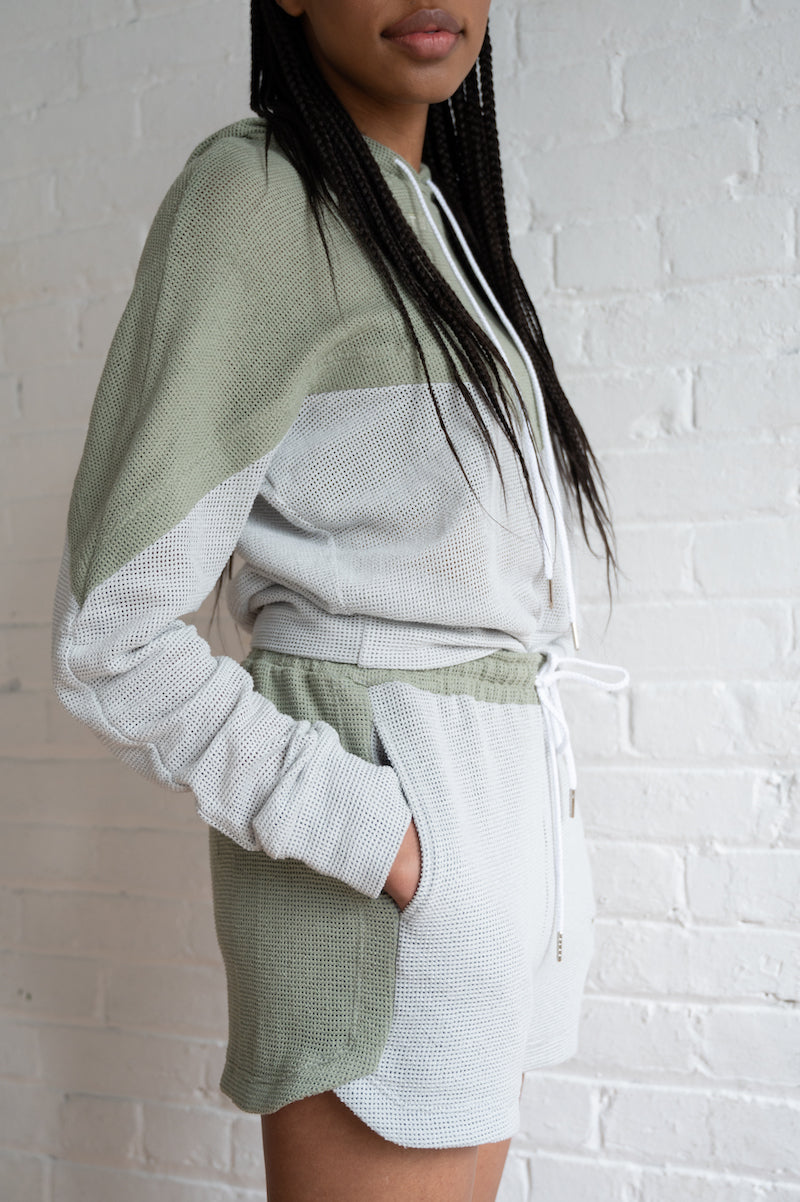 Breathe Mesh Color Block Hoodie