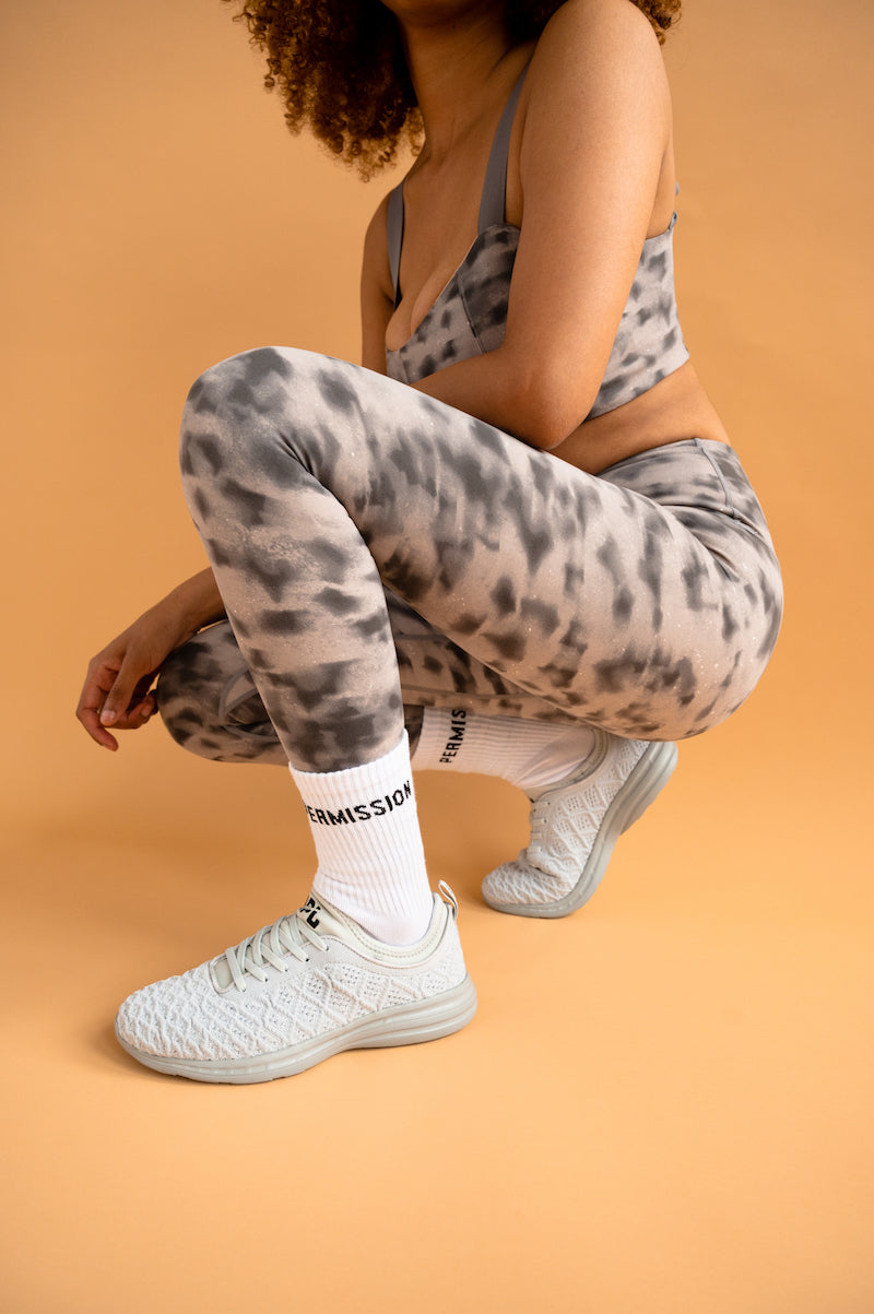 High Rise Legging - Concrete Leaf