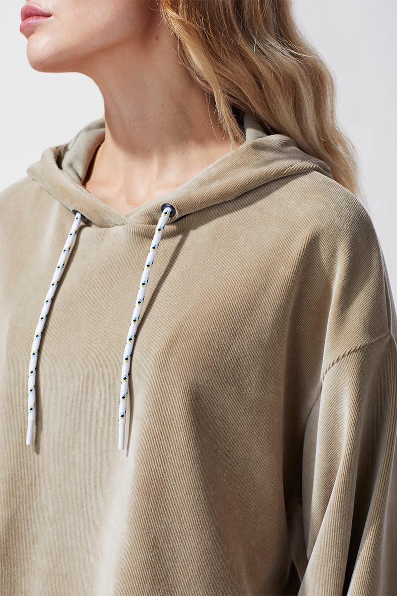 Hygge Ribbed Crop Hoodie