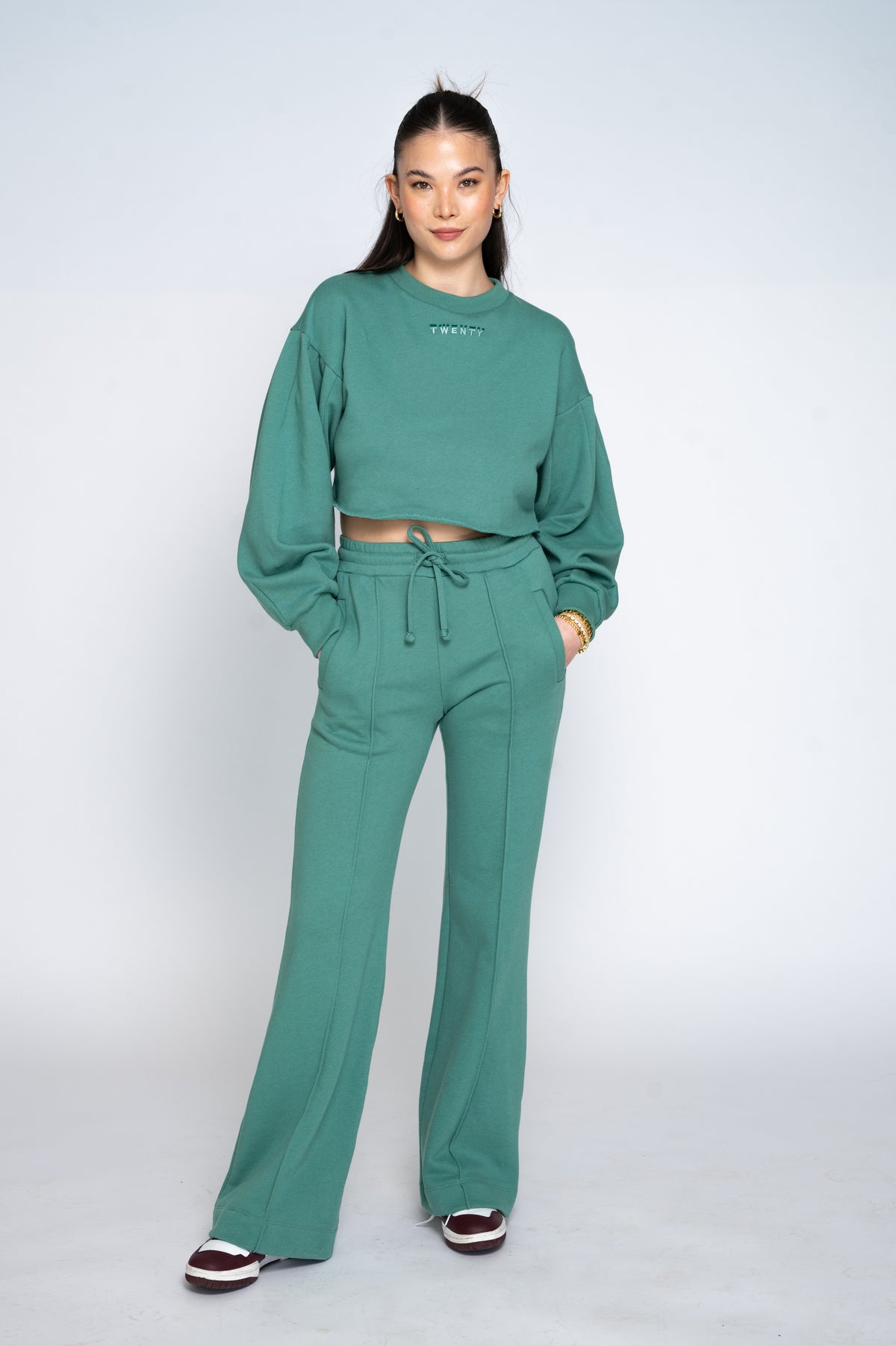 Sunnyside Balloon Sleeve Crop Crewneck